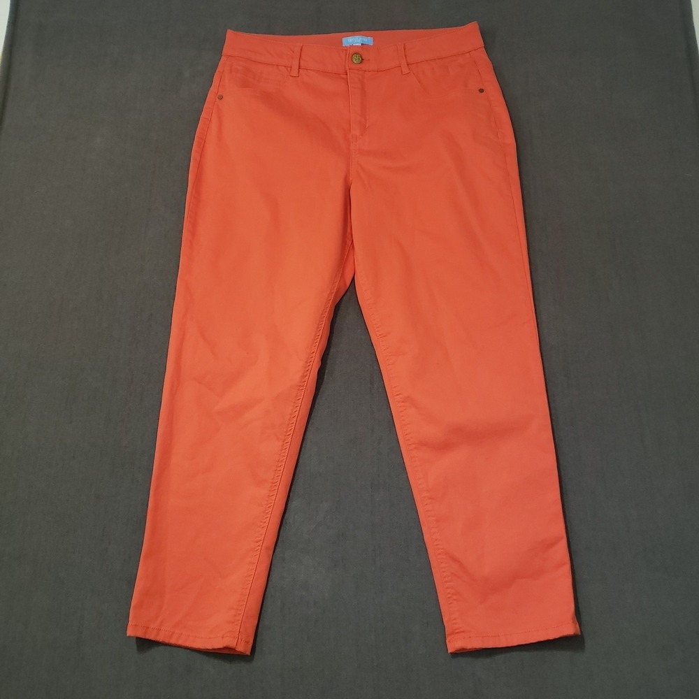 Draper James Pants Womens‎ Size 16 RSVP Orange High Rise Straight